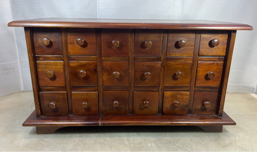 薬箱 アンティーク ヴィンテージ キャビネット3段 収納 引き出し 和風チェスト