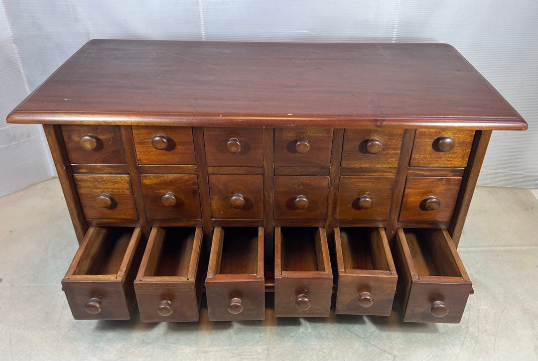 薬箱 アンティーク ヴィンテージ キャビネット3段 収納 引き出し 和風チェスト