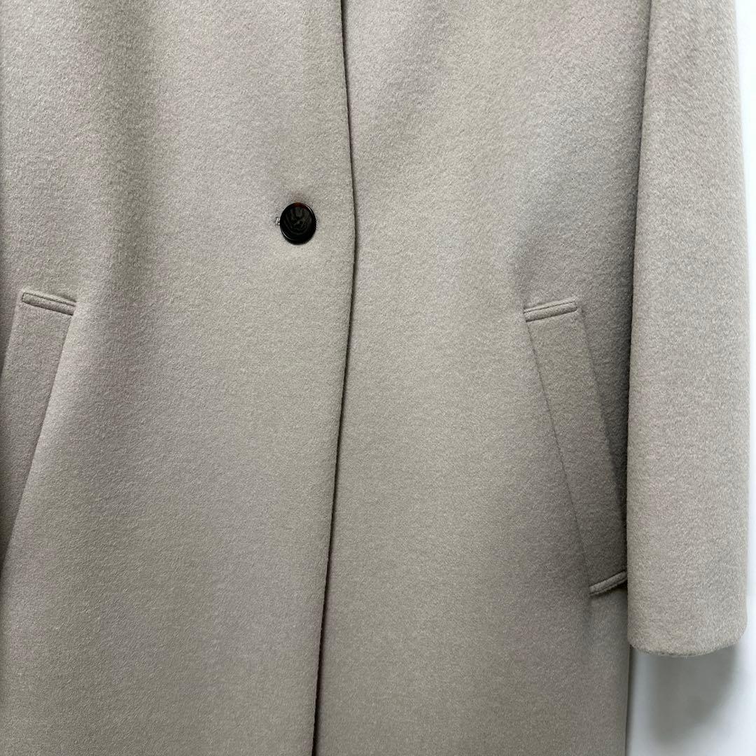 タグ付き　untitled グレージュの羊毛カシミアだけのコート