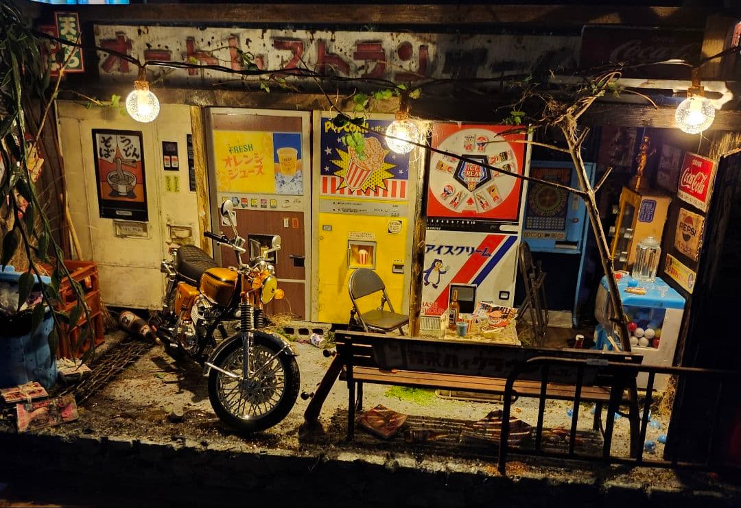 1/12 昭和　レトロ　自販機　ホーロー看板　ジオラマ
