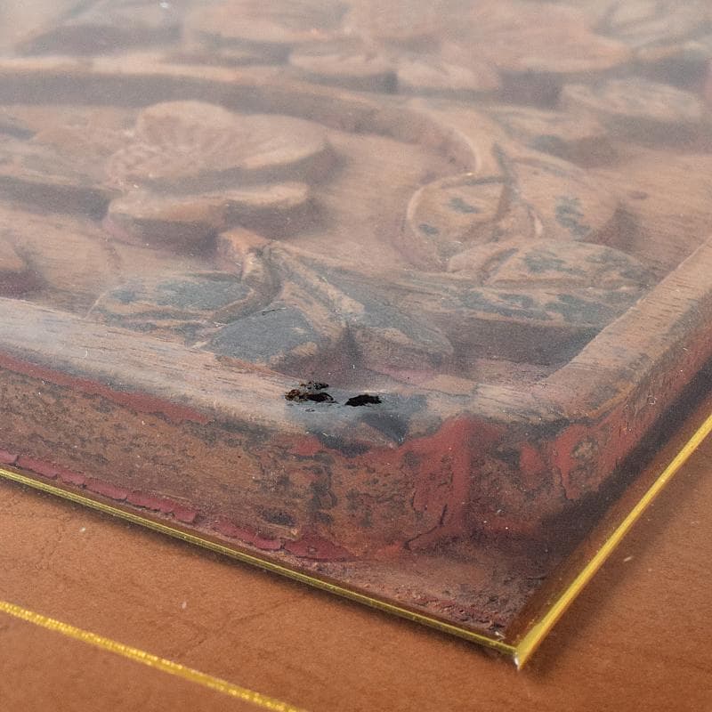 中国　清代　徽州木彫　「松鶴延年」　額装　史樹青題　収蔵証明書付　CR7803B