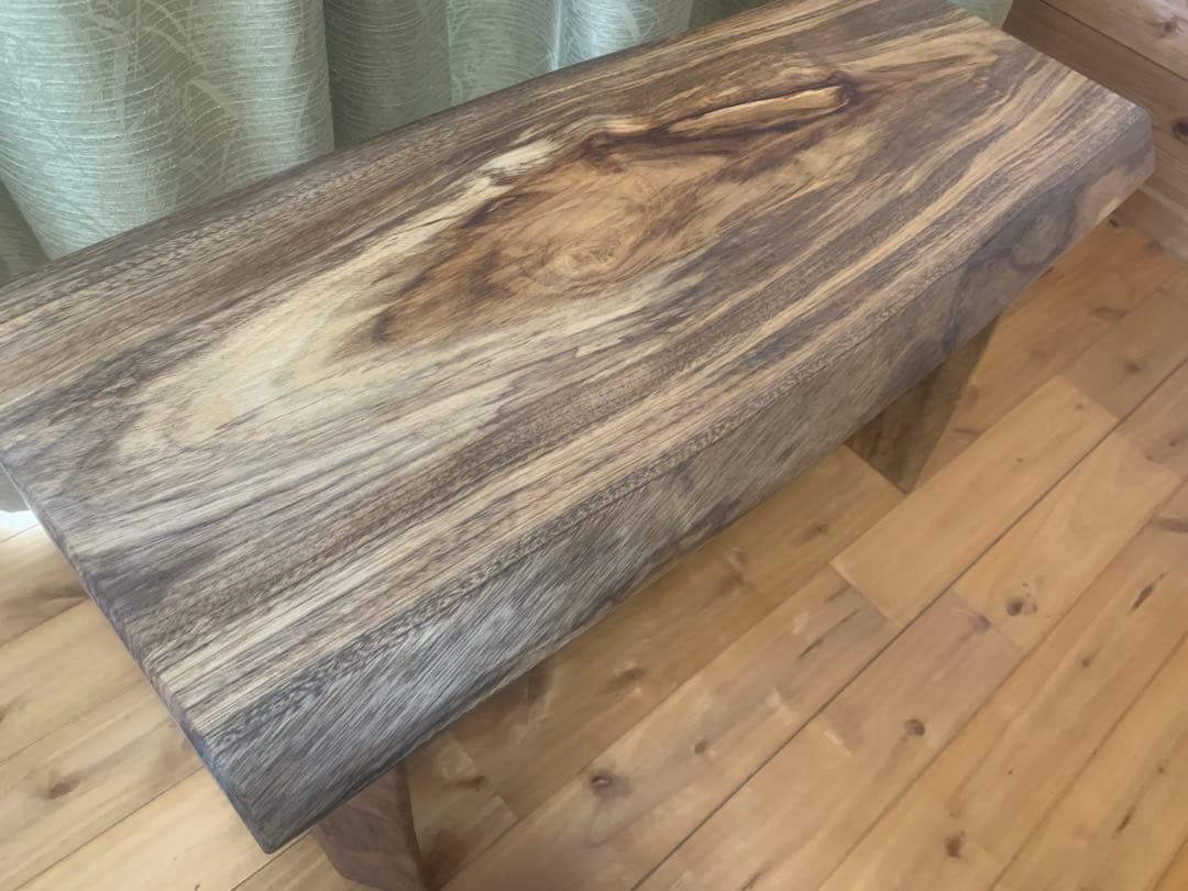 勿体ないワイルドな❣️①楠サイドテーブル、ベンチ＊補強貫#SDGs