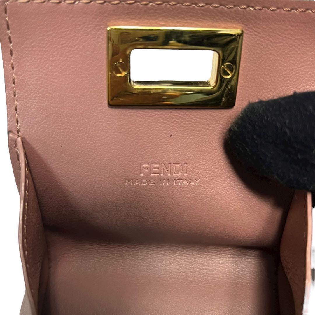 レア✨フェンディ ケース ピーカブー ターンロック レザー ピンク