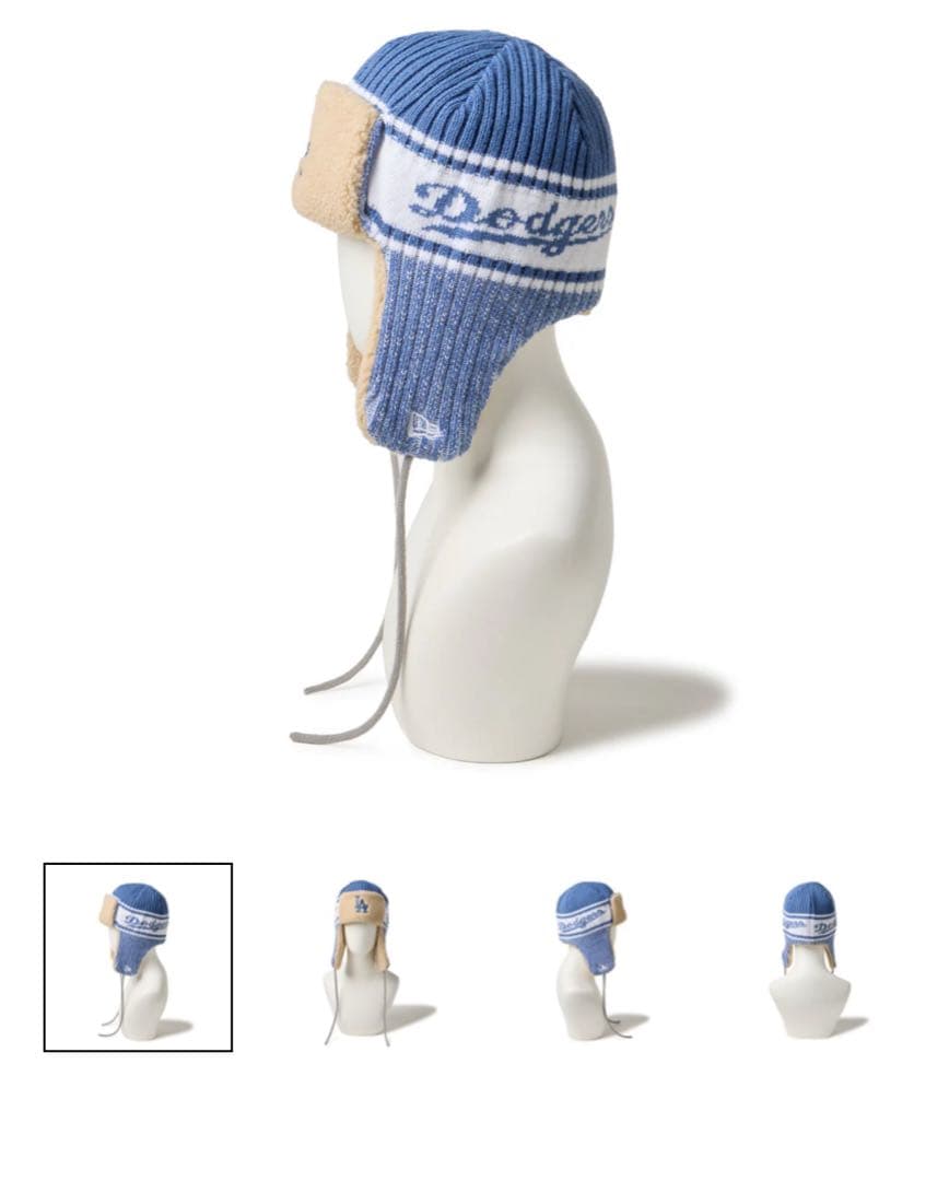 ニューエラ ニット帽 トラッパー ロサンゼルス ドジャース インディゴブルー
