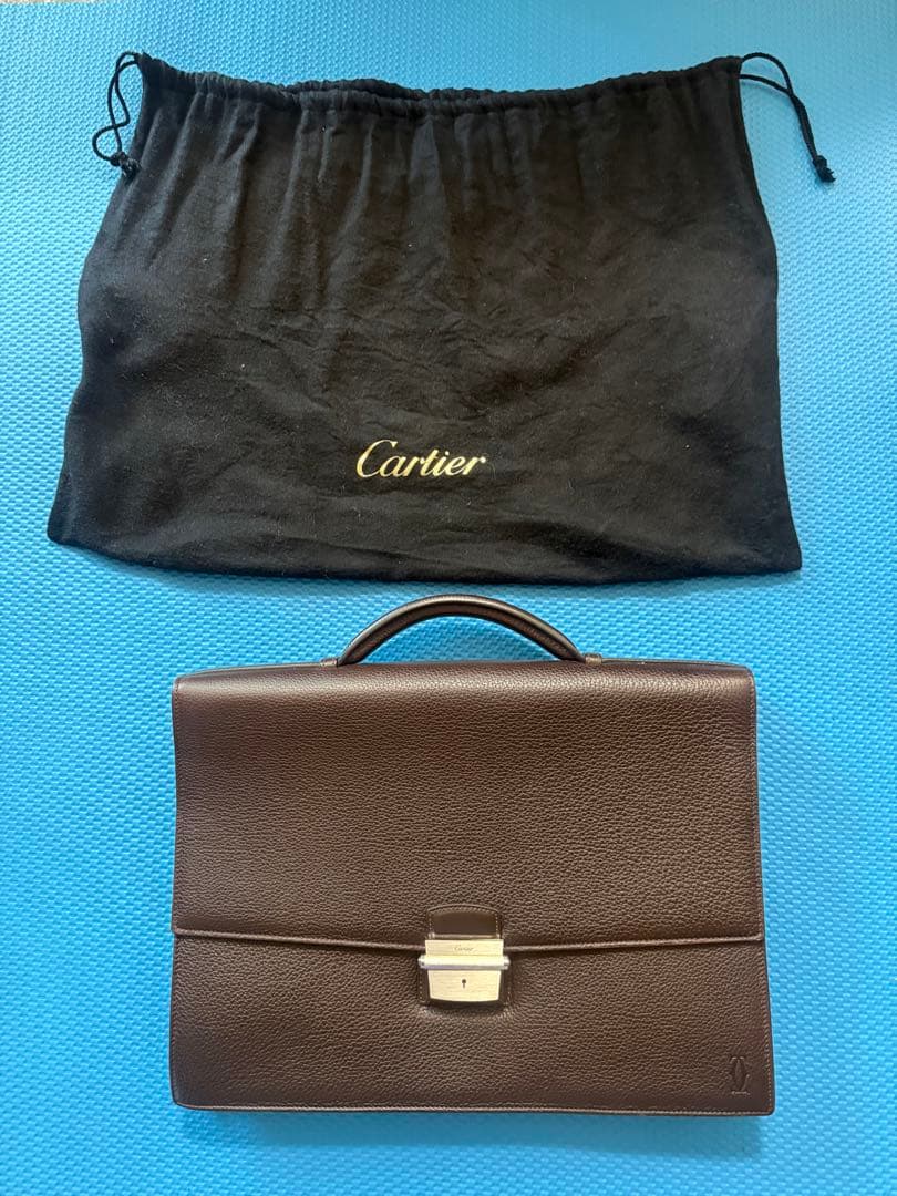 Cartier カルティエ ビジネスバッグ ブラウン 保存袋付き