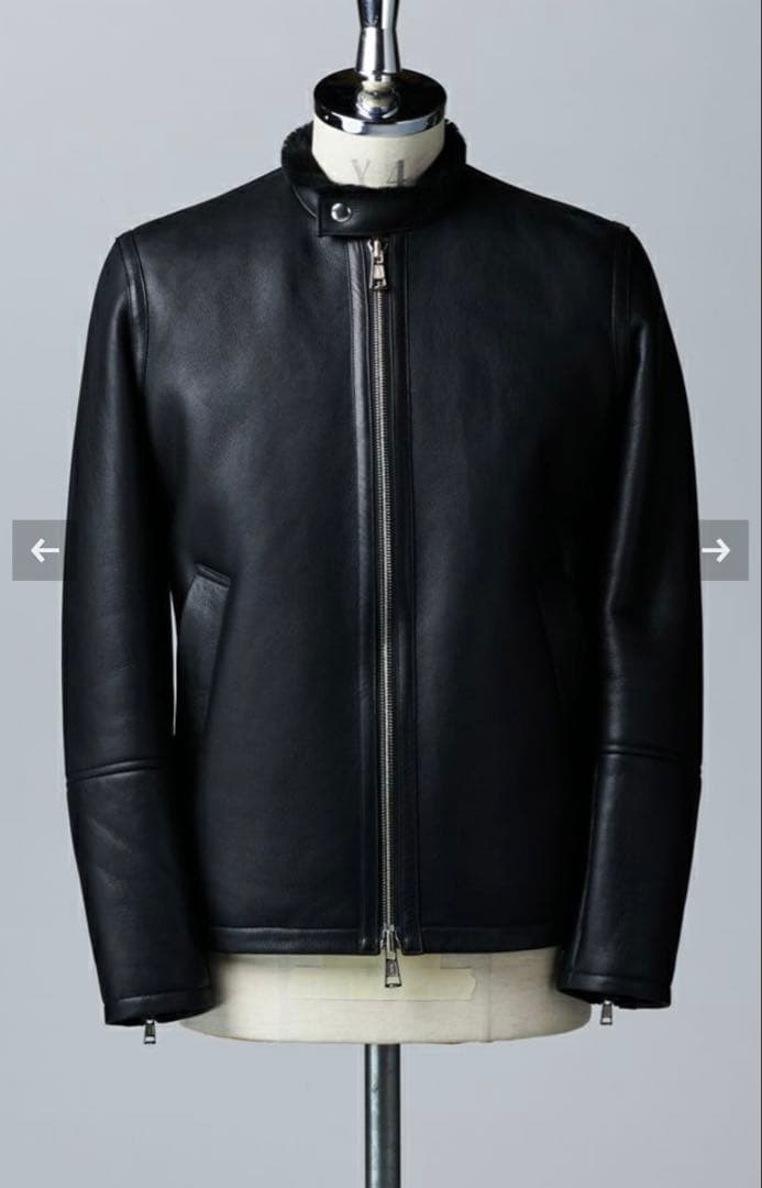 美品【AKM】スパニッシュストレートムートン　シングルライダース　サイズS