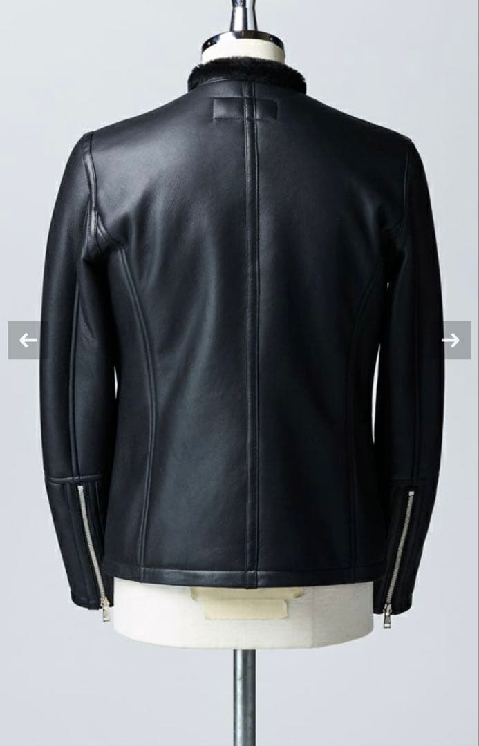 美品【AKM】スパニッシュストレートムートン　シングルライダース　サイズS