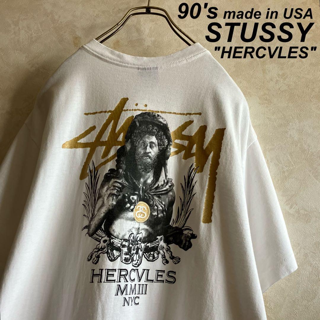 美品 90's USA製 オールドステューシー ヘラクレス 両面ロゴtシャツ