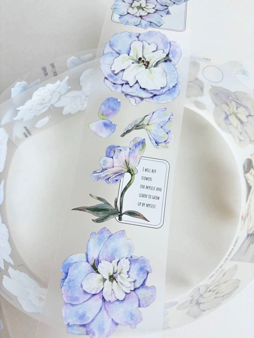 ⭐️SALE⭐️KAIXUN《大花飞燕草》海外マスキングテープ　マステ 【1795】