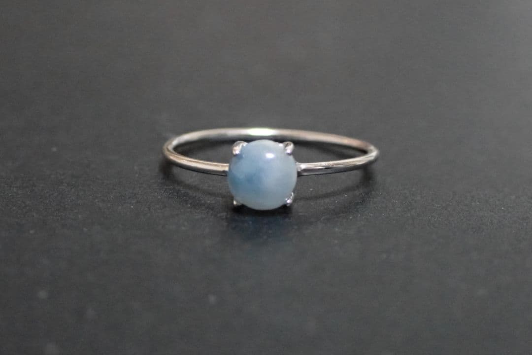 糸魚川翡翠　入コン沢　青　5ミリ　リング　指輪　11号　送料無料