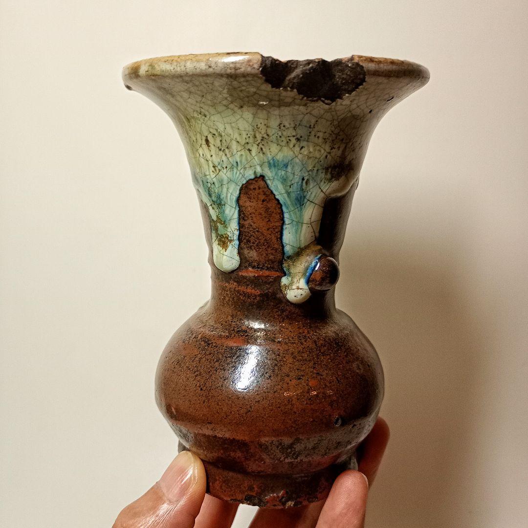 朝鮮唐津　仏花器　古高取焼