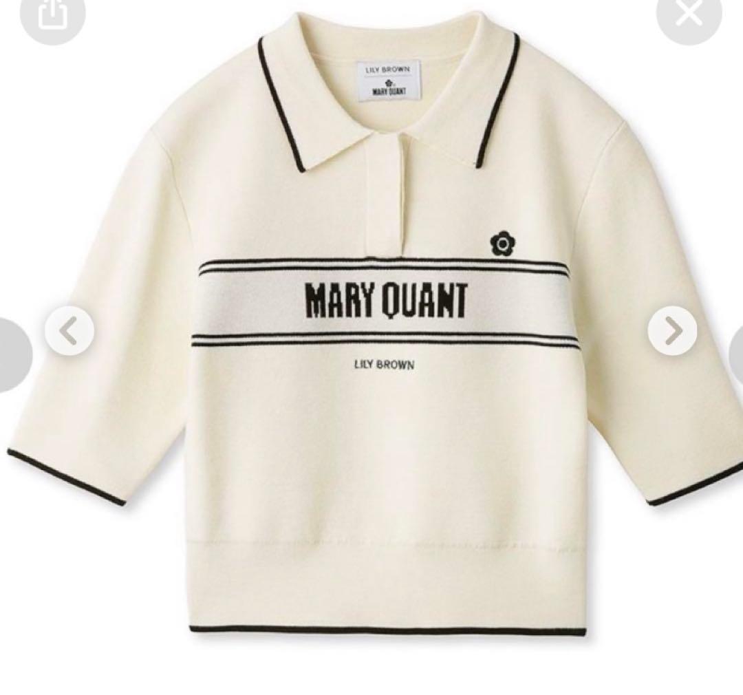 マリークワント MARY QUANT リリーブラウン 半袖 ポロシャツ ニット