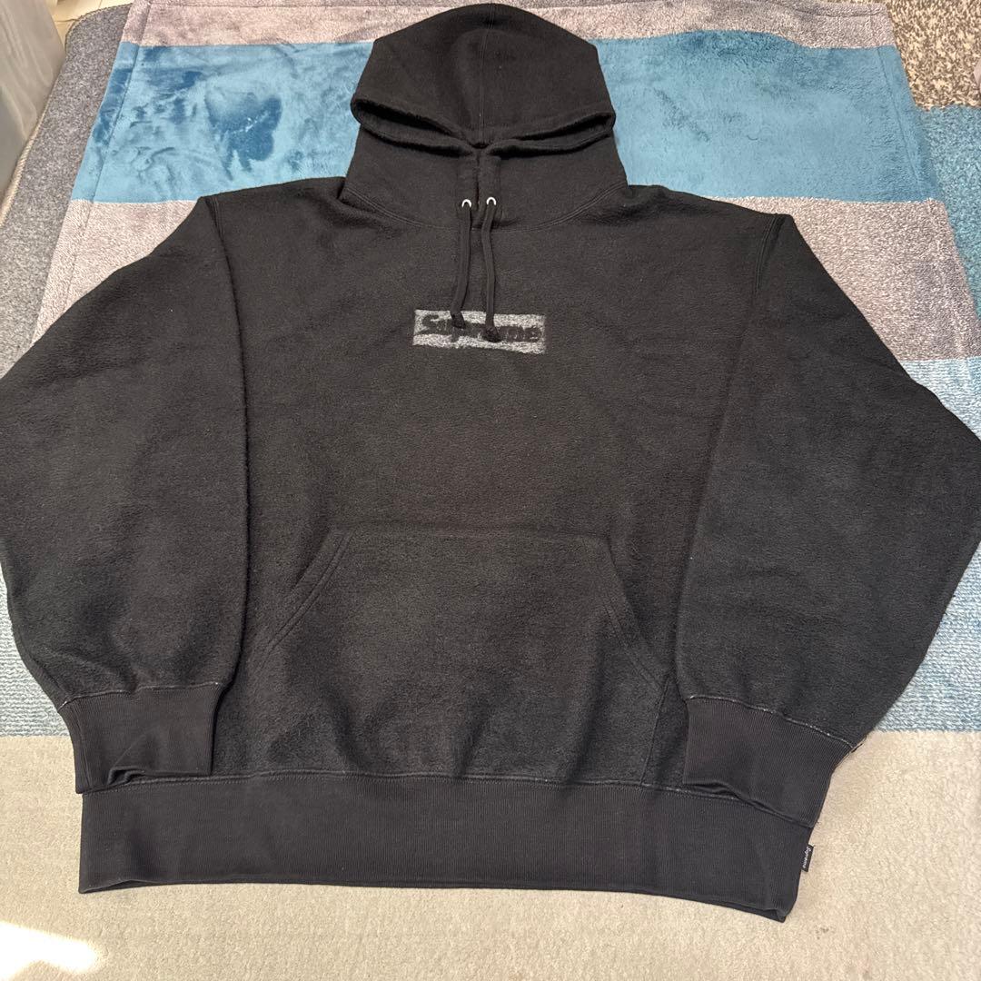 Supreme ブラック フーディ　L
