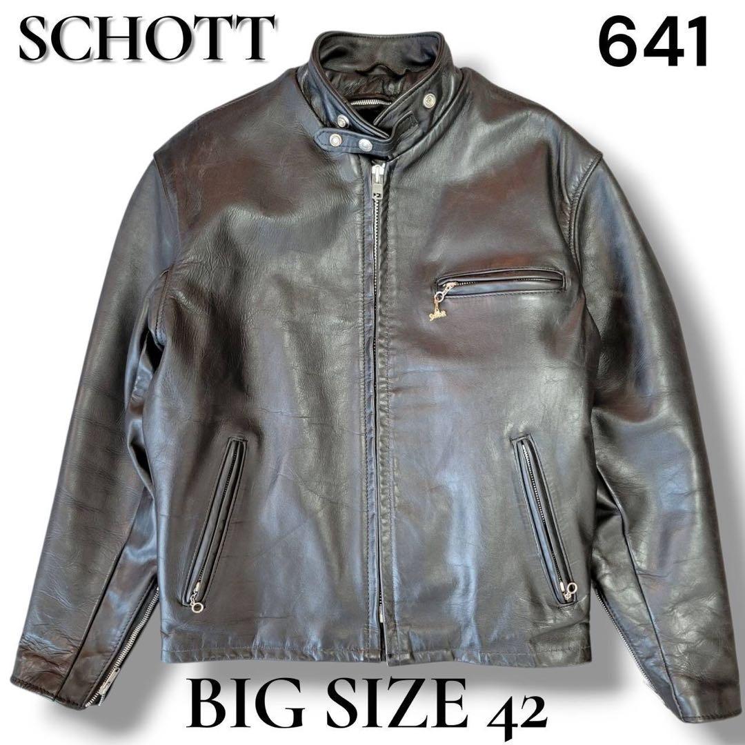 米国製　サイズ42 ショット 641 シングルライダース カウレザー 黒