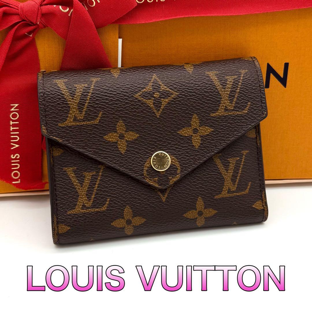 ルイヴィトン モノグラム ポルトフォイユ ヴィクトリーヌ 三つ折り財布 ピンク