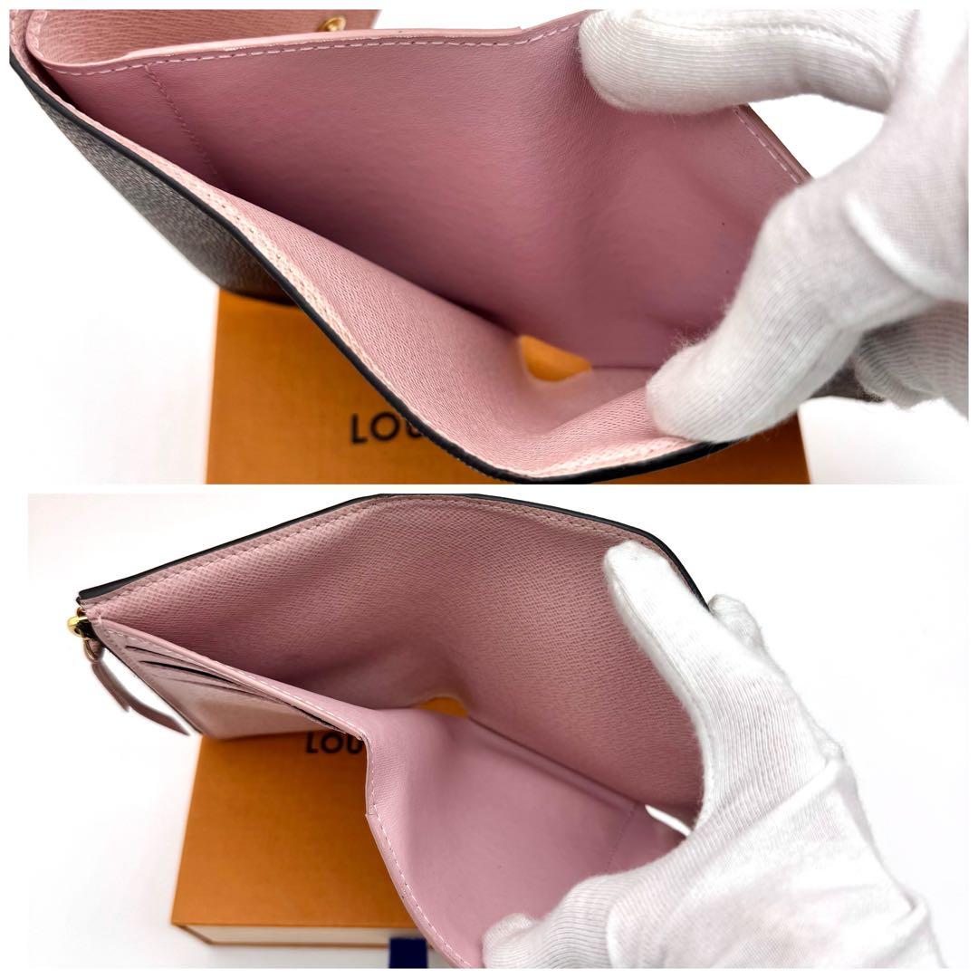 ルイヴィトン モノグラム ポルトフォイユ ヴィクトリーヌ 三つ折り財布 ピンク