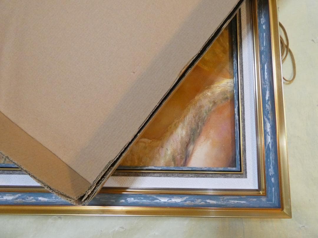 生物画　油絵　ルノワール　ガール（girl）　F6　額付き　手描き　肉筆