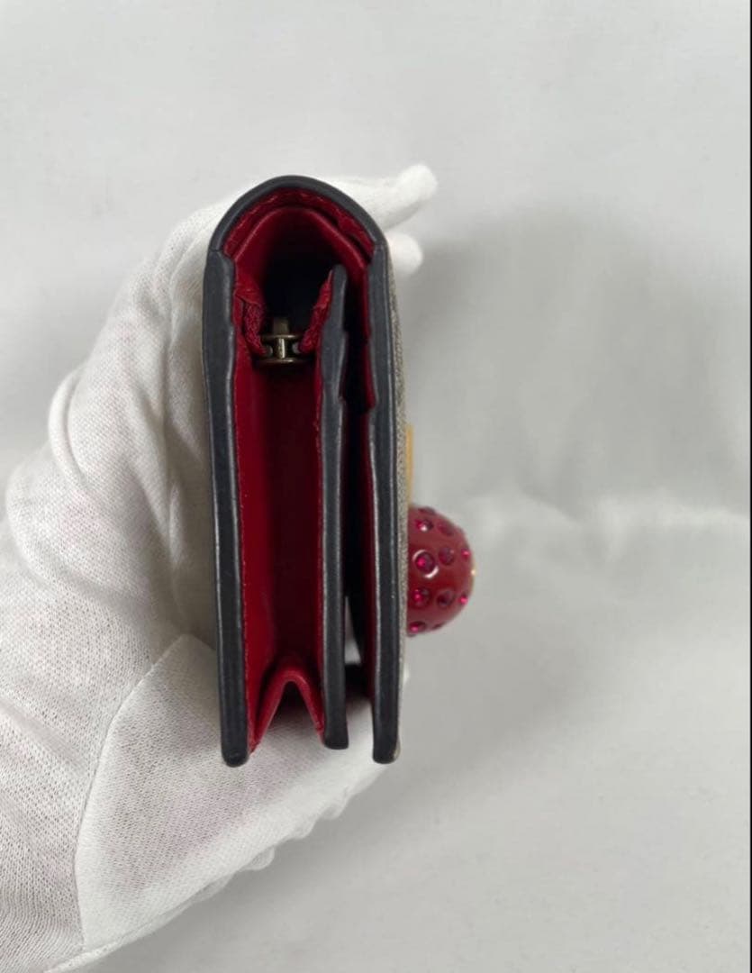 【美品│最安値】GUCCI グッチ 二つ折り財布 チェリー GGスプリーム