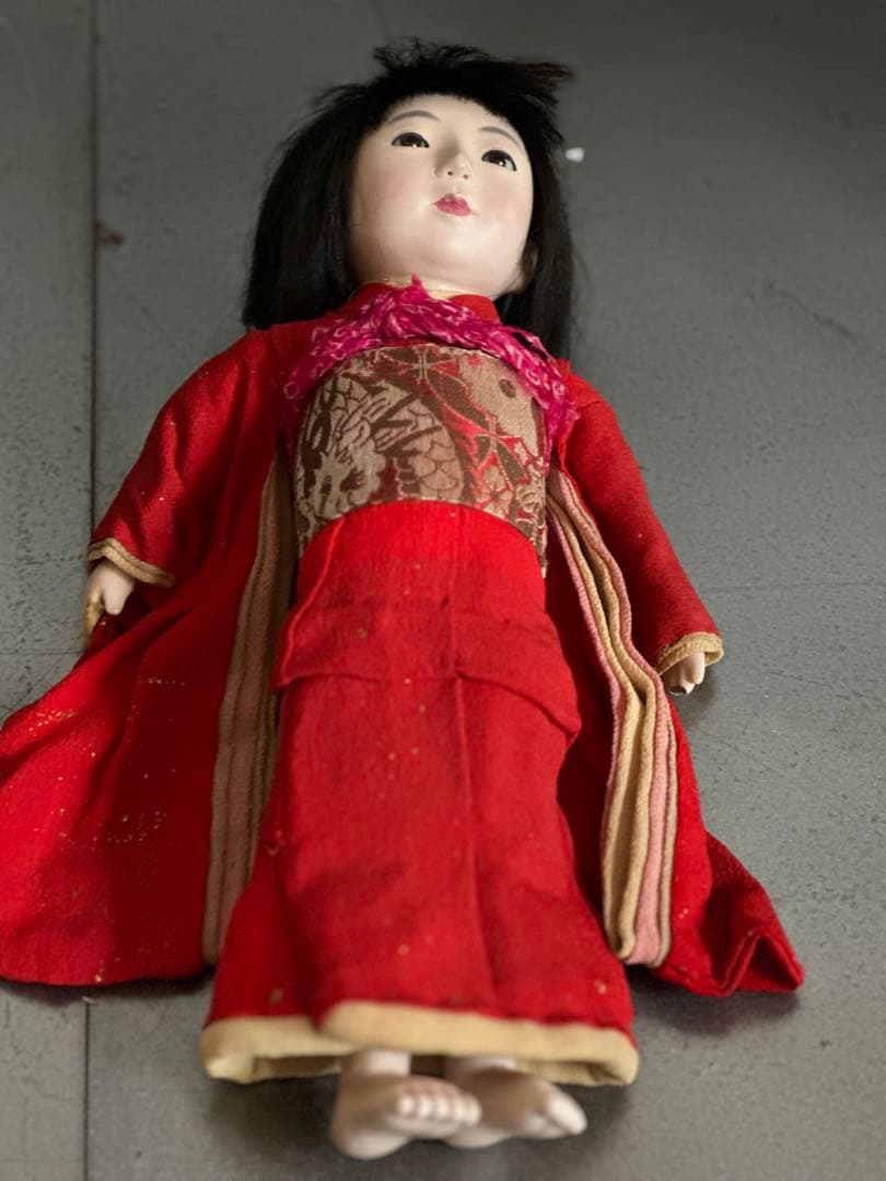 瞬間的お値下げ❣️ヴィンテージ　市松人形 真っ赤なお着物がかわいい
