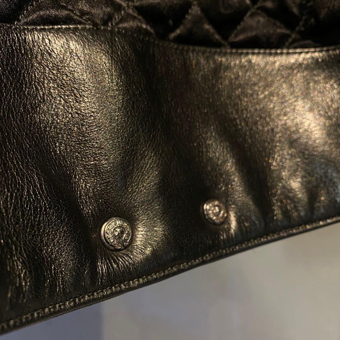 極美品 クロムハーツ ニューレーサー シングルライダースジャケット カシミヤ M