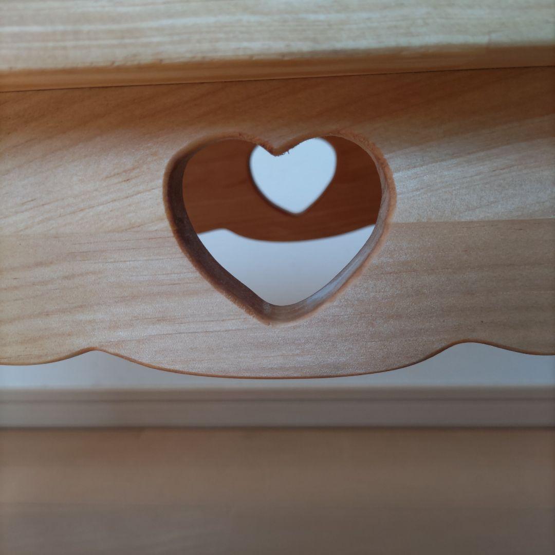 カントリー家具　ハート　ベンチ　　チェア　長椅子　木製　ハンドメイド