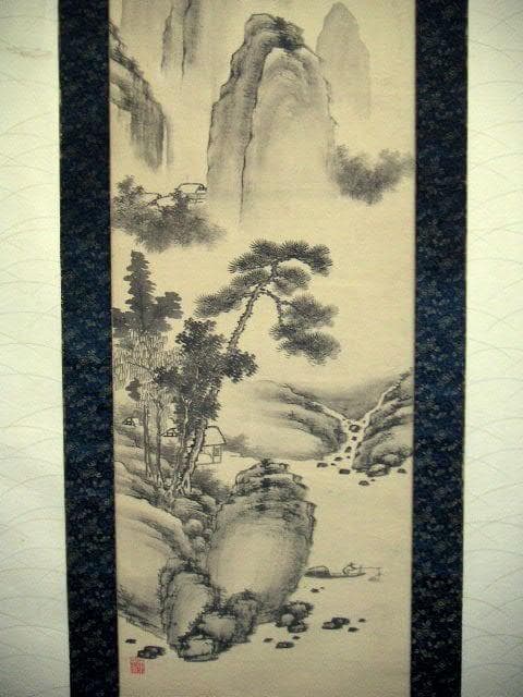 ♥掛軸　山水画　成木 星洲 　掛け軸　骨董品