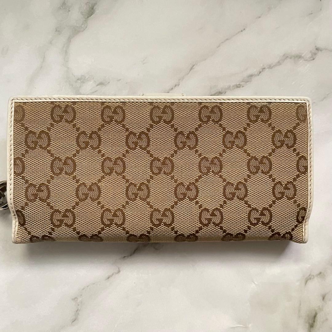 GUCCI グッチ　GGキャンバス　長財布　L字ファスナー　美品　0108-⑤