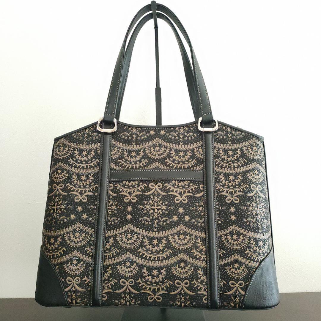 新品 印傳屋 ハンドバッグ トートバッグ プライデン 手提げ レース柄