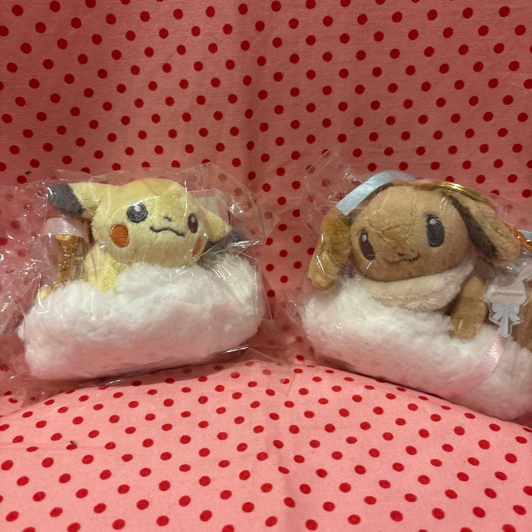ポケモンセンター限定　ピカチュウ&イーブイ　マスコット　バッグチャーム