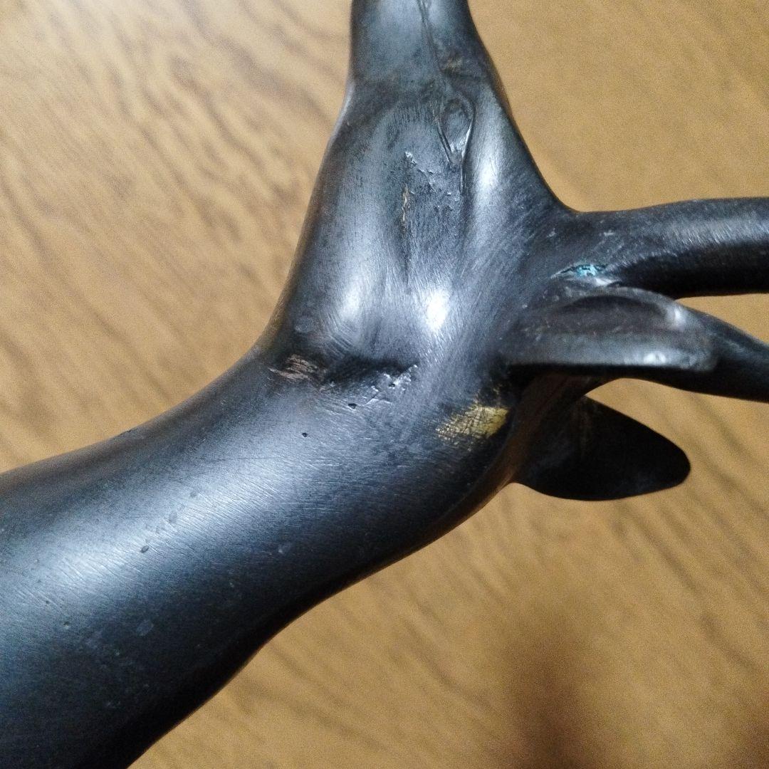 アンティーク　鹿の形状の金属製キャンドルスタンド