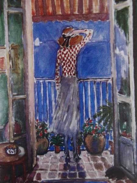 ジャン・ピエール・カシニュール、【ニースの窓の前】、希少な額装用画集より