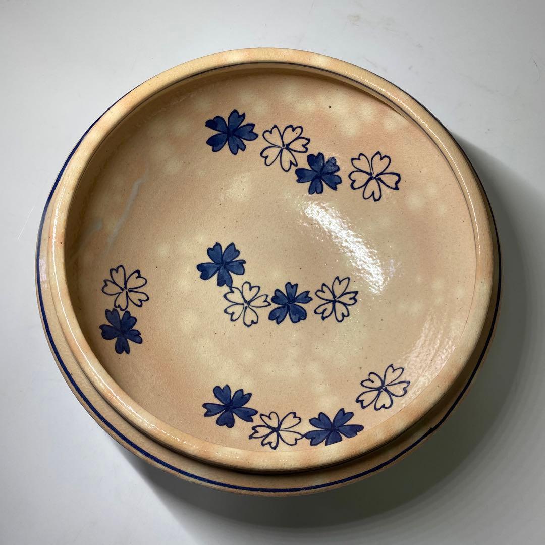 【茶道具】桃山窯　染付桜川水指（共箱）