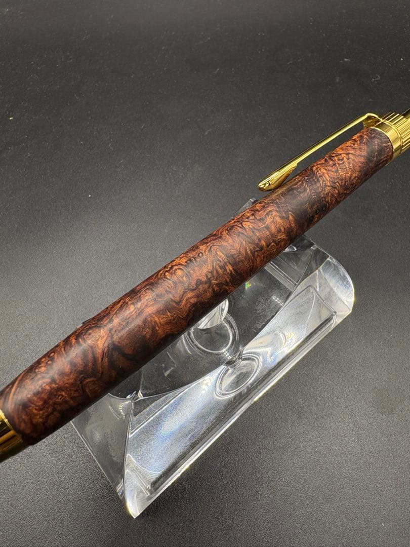 489 超極上　ホンジュラスローズウッド　瘤杢　木軸シャーペン　ボールペン