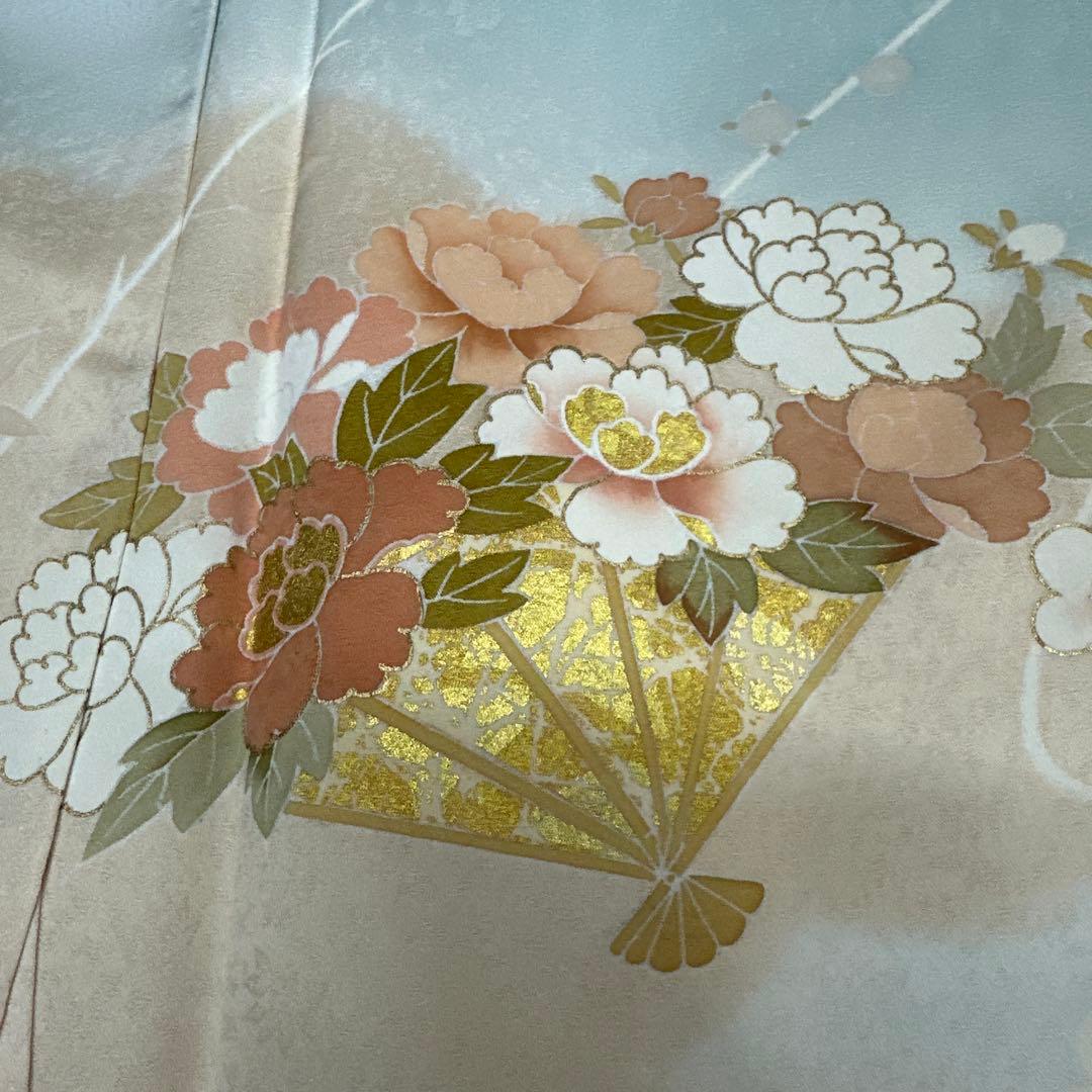 千總 水色染め分け 花扇 観世水 訪問着