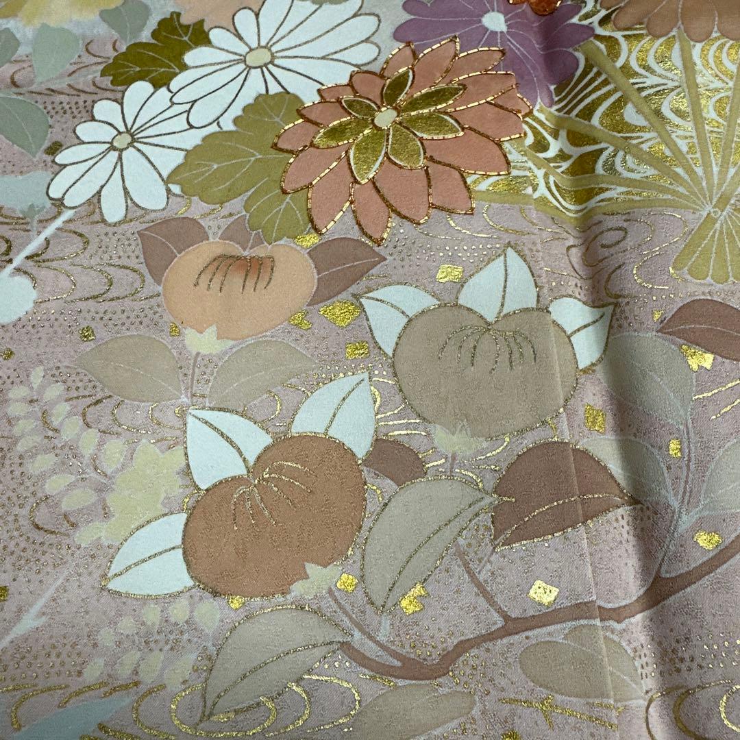 千總 水色染め分け 花扇 観世水 訪問着