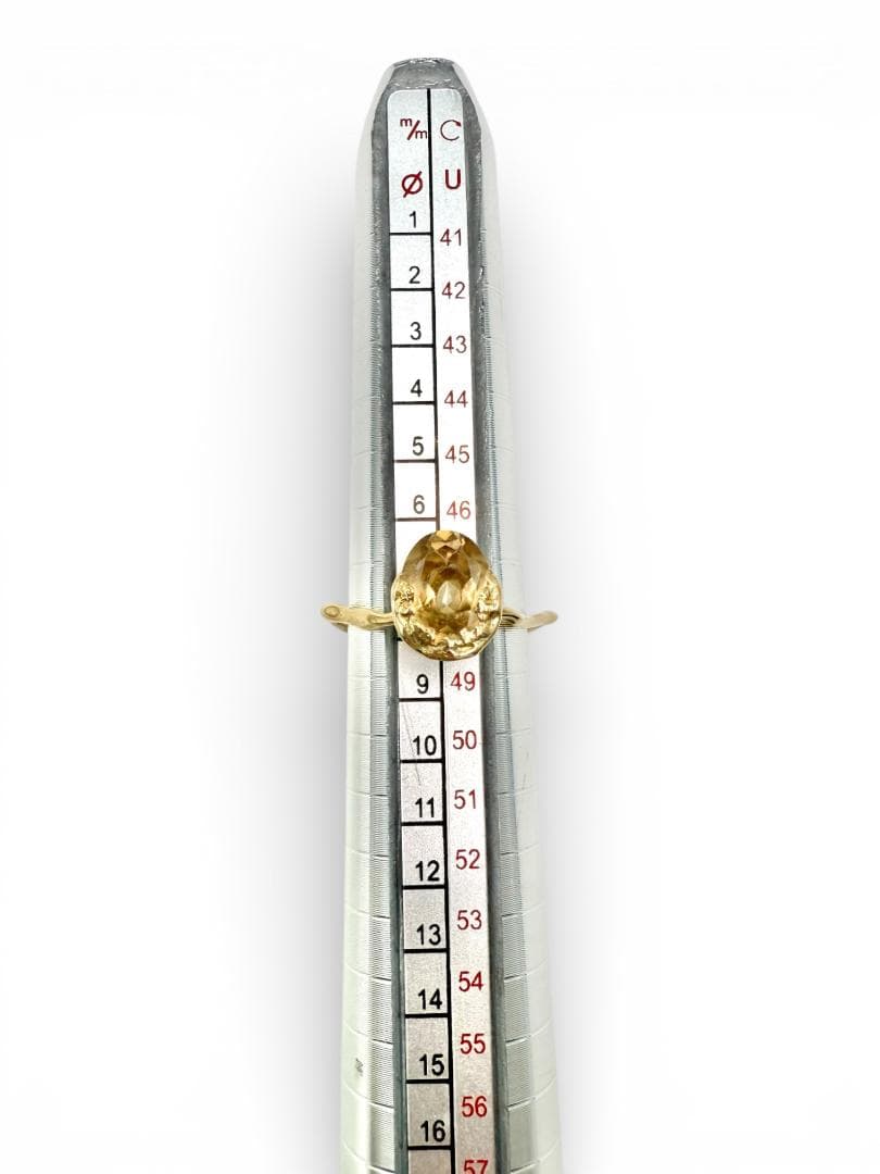 conoa K10 天然石リング 8号 シトリン citrine ひとしずく