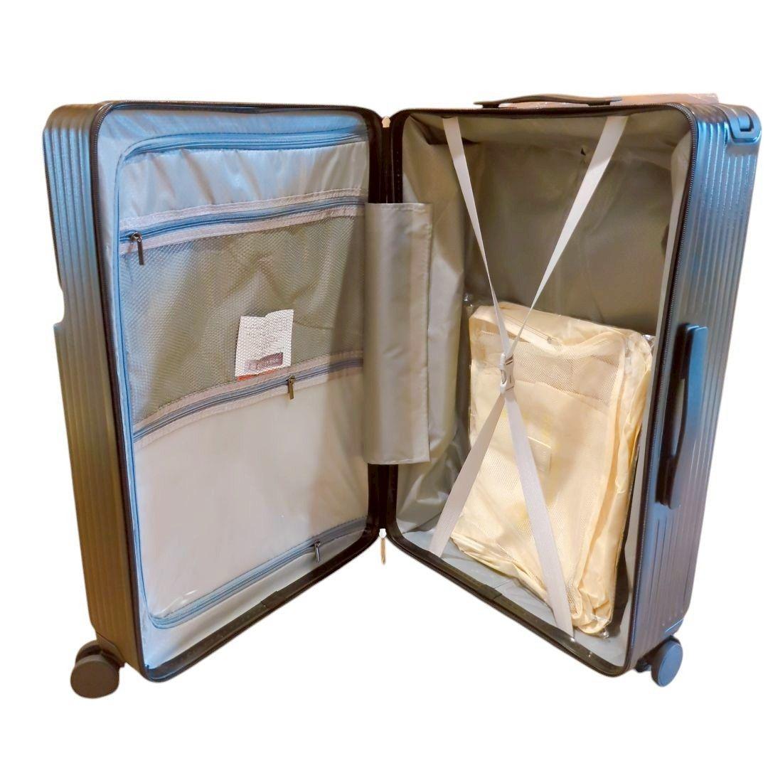 スーツケース 【XL】78L 黒 フロントオープン キャリー 軽量 充電ポート