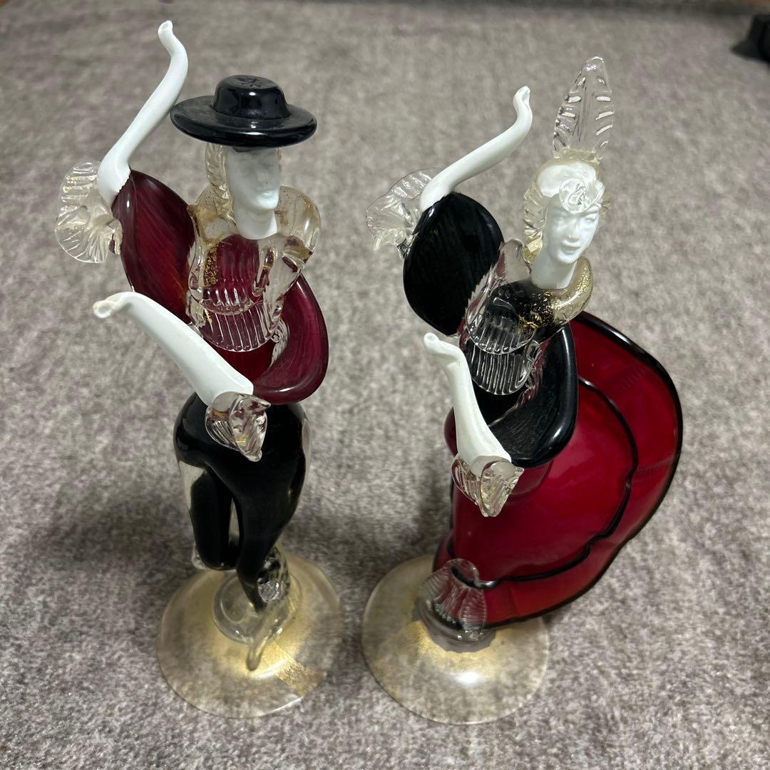 ベネチアンガラス ペアドール ムラーノガラス ダンス イタリア