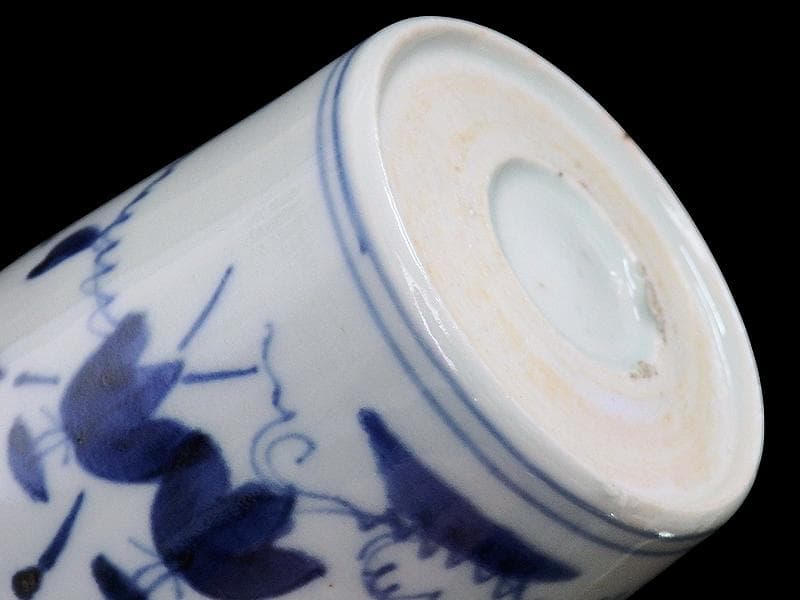 古伊万里　染付　朝顔の図　蕎麦猪口　C615AS-CXh