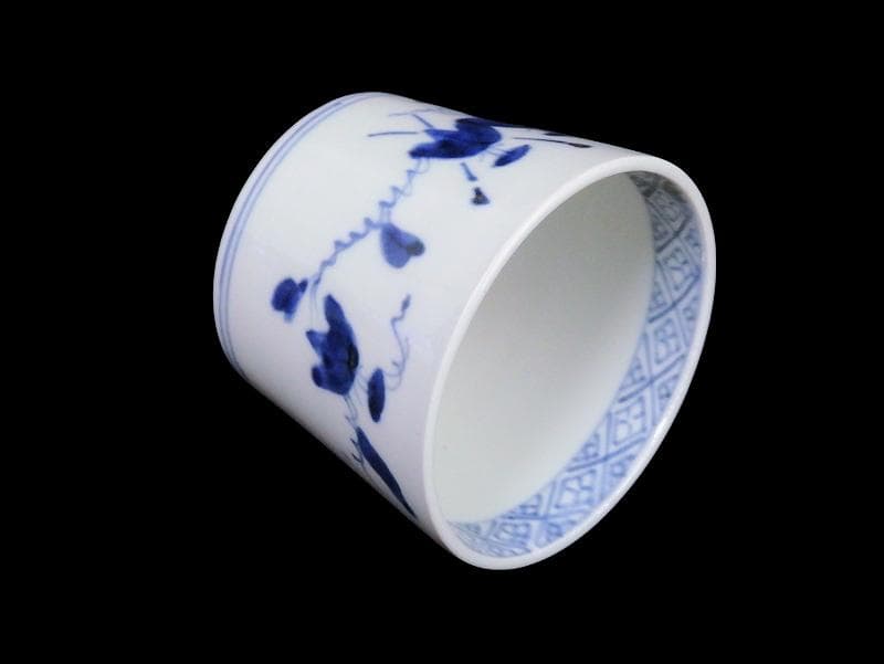 古伊万里　染付　朝顔の図　蕎麦猪口　C615AS-CXh