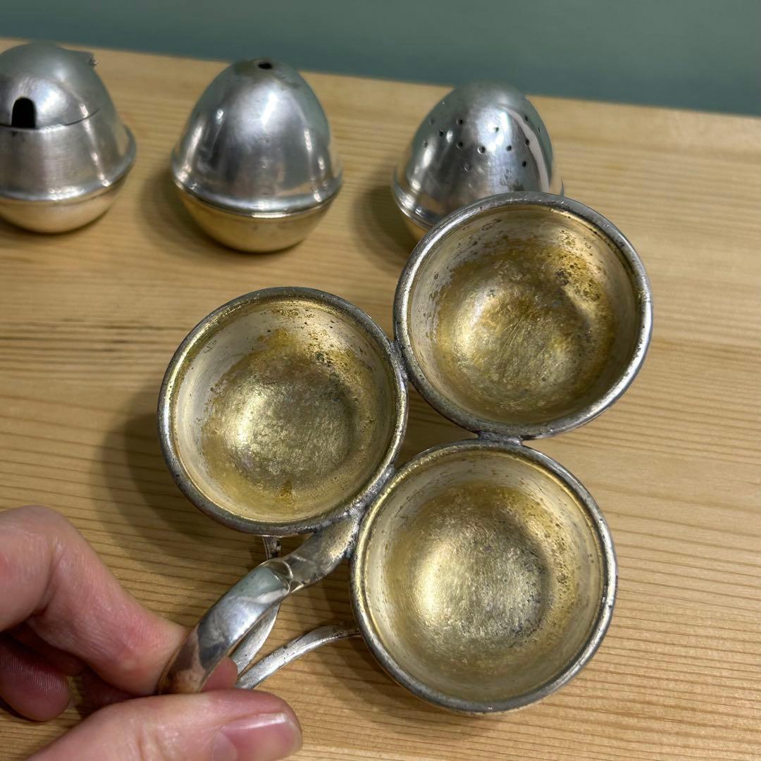 イギリス製アンティーク　調味料入れ　シルバープレート