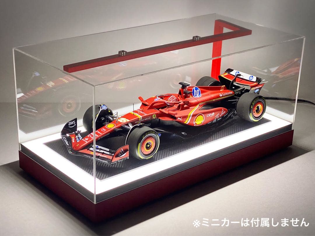 1/18 フェラーリ LED照明付ディスプレイケース【半艶ブライトレッド】