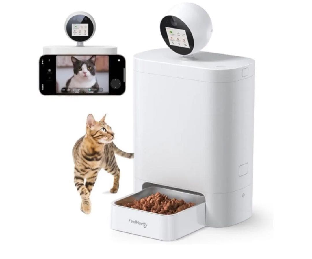FEELNEEDY 自動給餌器カメラ付き 猫 中小型犬用 WiFi