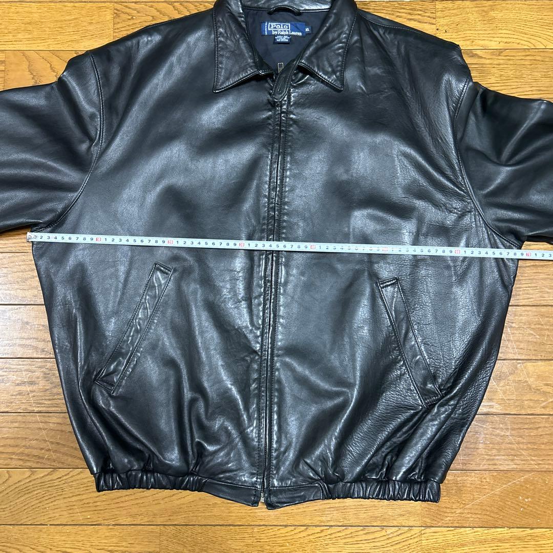ポルトガル製XL ポロラルフローレン レザースイングトップジャケット ポニー無し