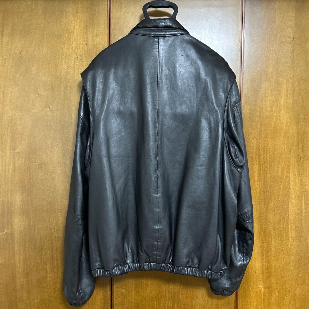 ポルトガル製XL ポロラルフローレン レザースイングトップジャケット ポニー無し