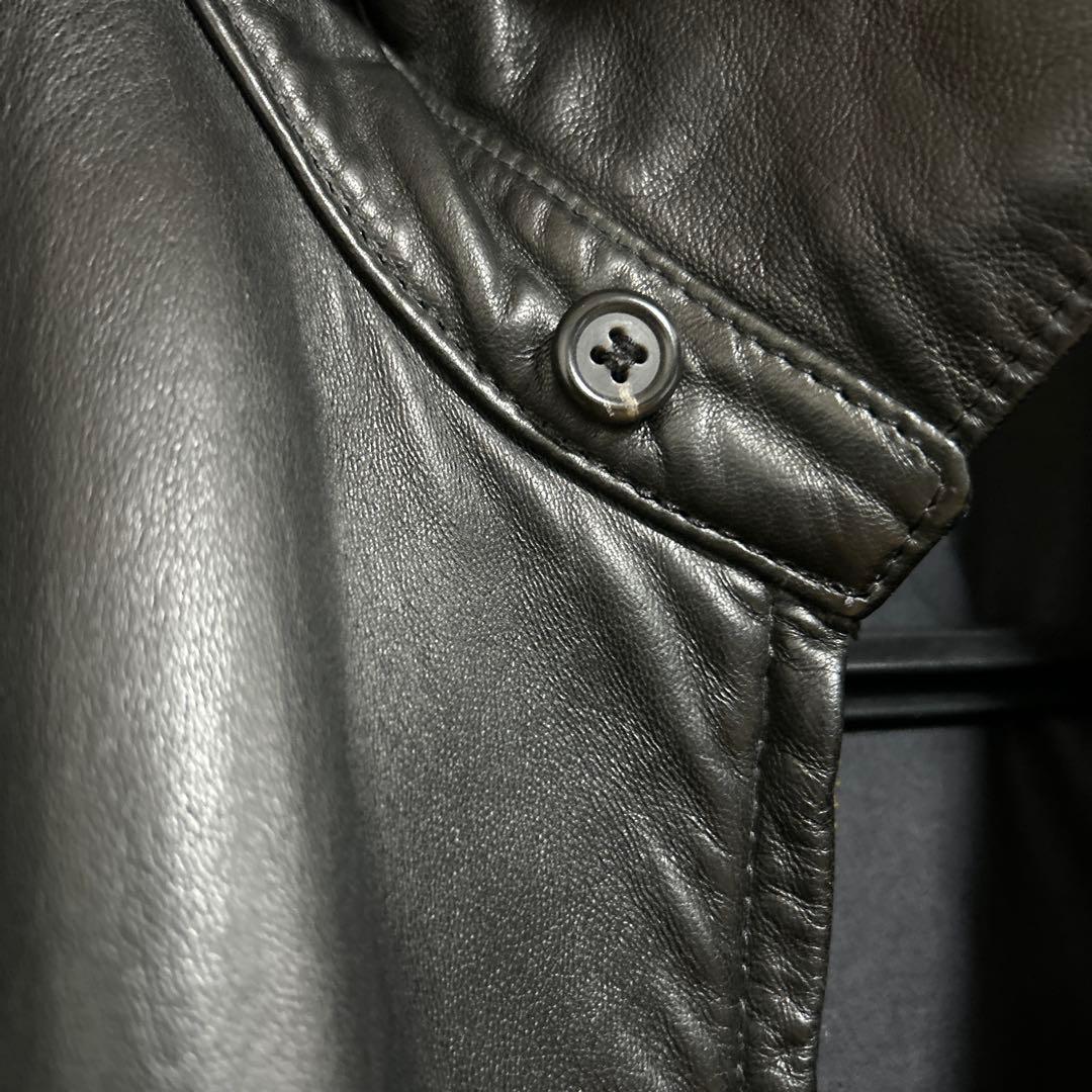 ポルトガル製XL ポロラルフローレン レザースイングトップジャケット ポニー無し