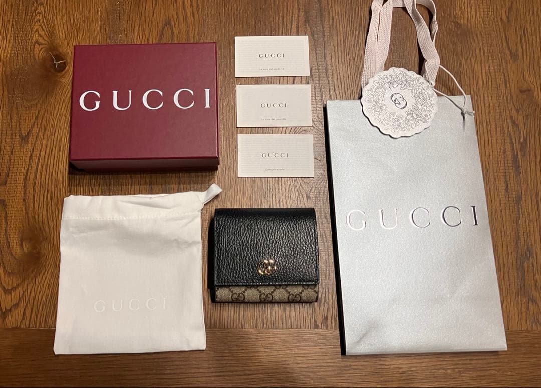 新品未使用 GUCCI財布 ダブルG バイカラー ミディアム ウォレット