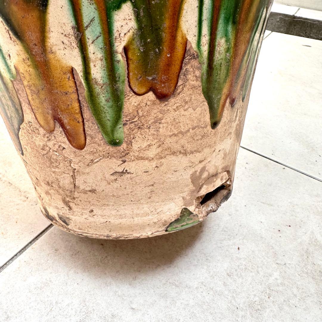 唐三彩 壺 双耳 唐物 装飾 中国美術 中国古玩 骨董