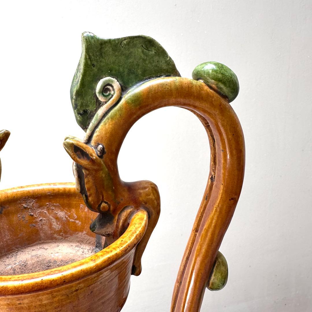 唐三彩 壺 双耳 唐物 装飾 中国美術 中国古玩 骨董