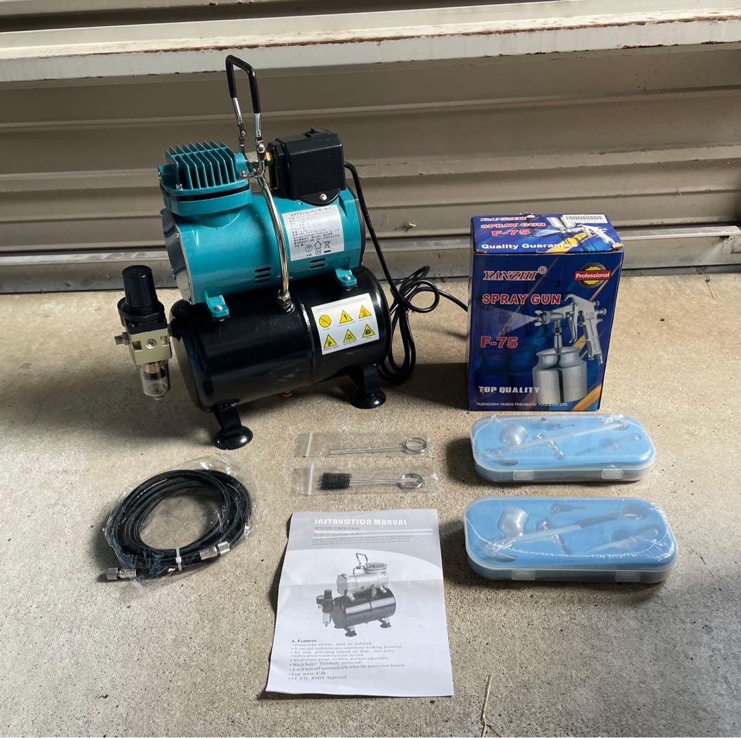 エアブラシコンプレッサーセット/エアコンプレッサー/泰成商事/美品